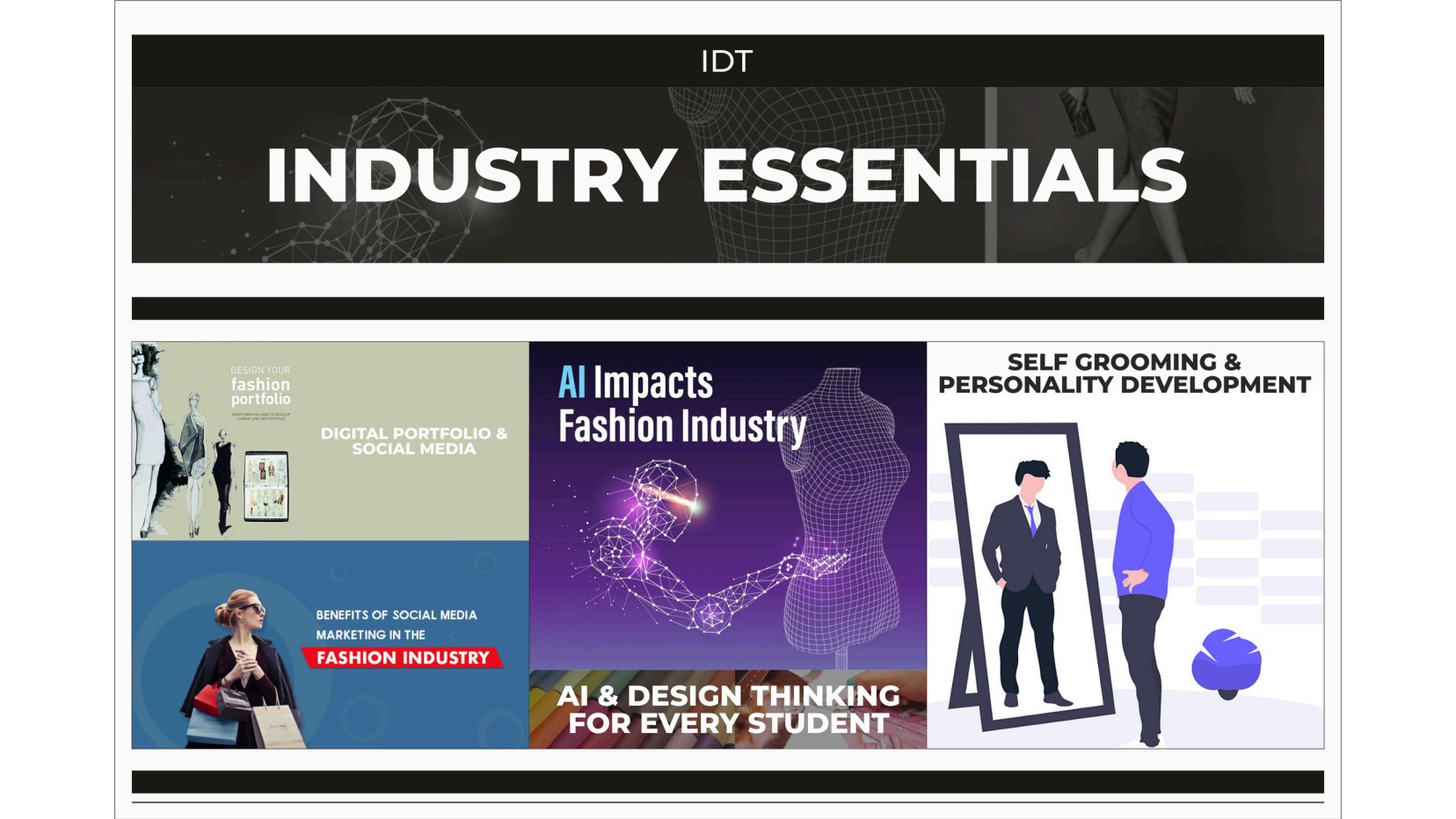 IDT industry essentials including AI, digital portfolio and grooming